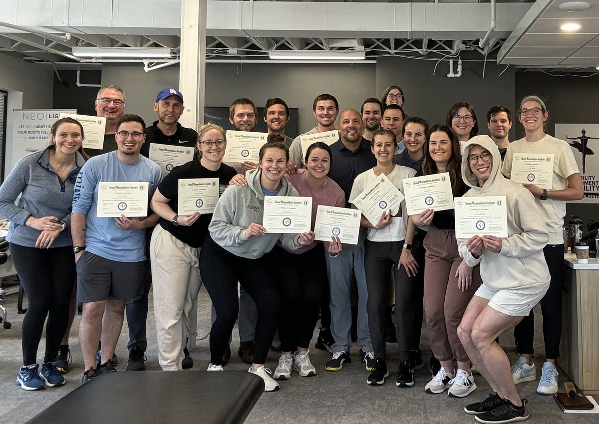 Had a great weekend teaching this group of 22 PT’s and ATC’s how to treat mechanical spine pain with Osteopractic spinal manipulation in Minneapolis MN. @DrDunning