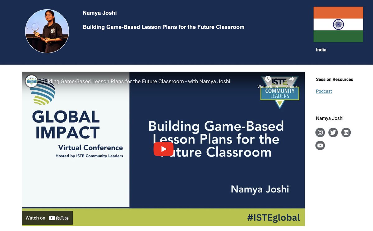💻Have you seen our pre-recorded session with @WonderNamy, which is all about #game based #learning? Watch now: bit.ly/ISTEglobal04 📌 Sign up: bit.ly/Global-Impact-… #ISTEGlobal #globalimpact 👋We can't wait to see you at #ISTELive