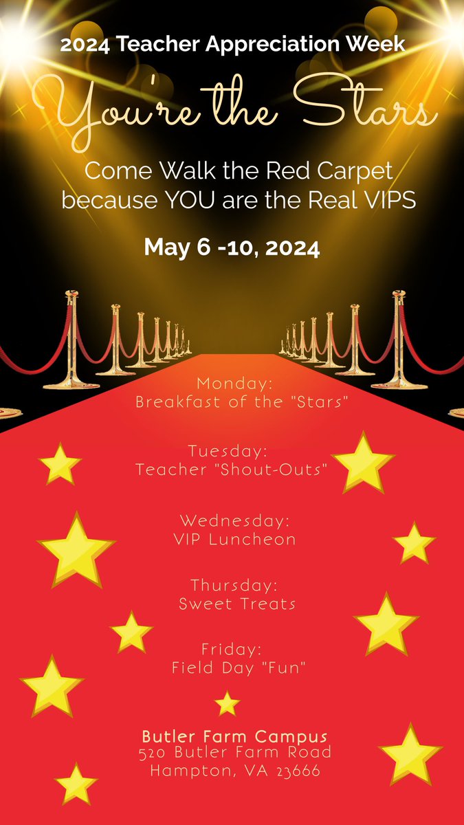 Kicking off #TeacherAppreciationWeek #VIP style! Time to celebrate the incredible #educators who go above and beyond EVERY DAY to #inspire and #empower their students. Thank you for all you do!
#NHRECCTE #LeadBoldly 
@NHREC_VA
#Gratitude #WeLoveOurTeachers