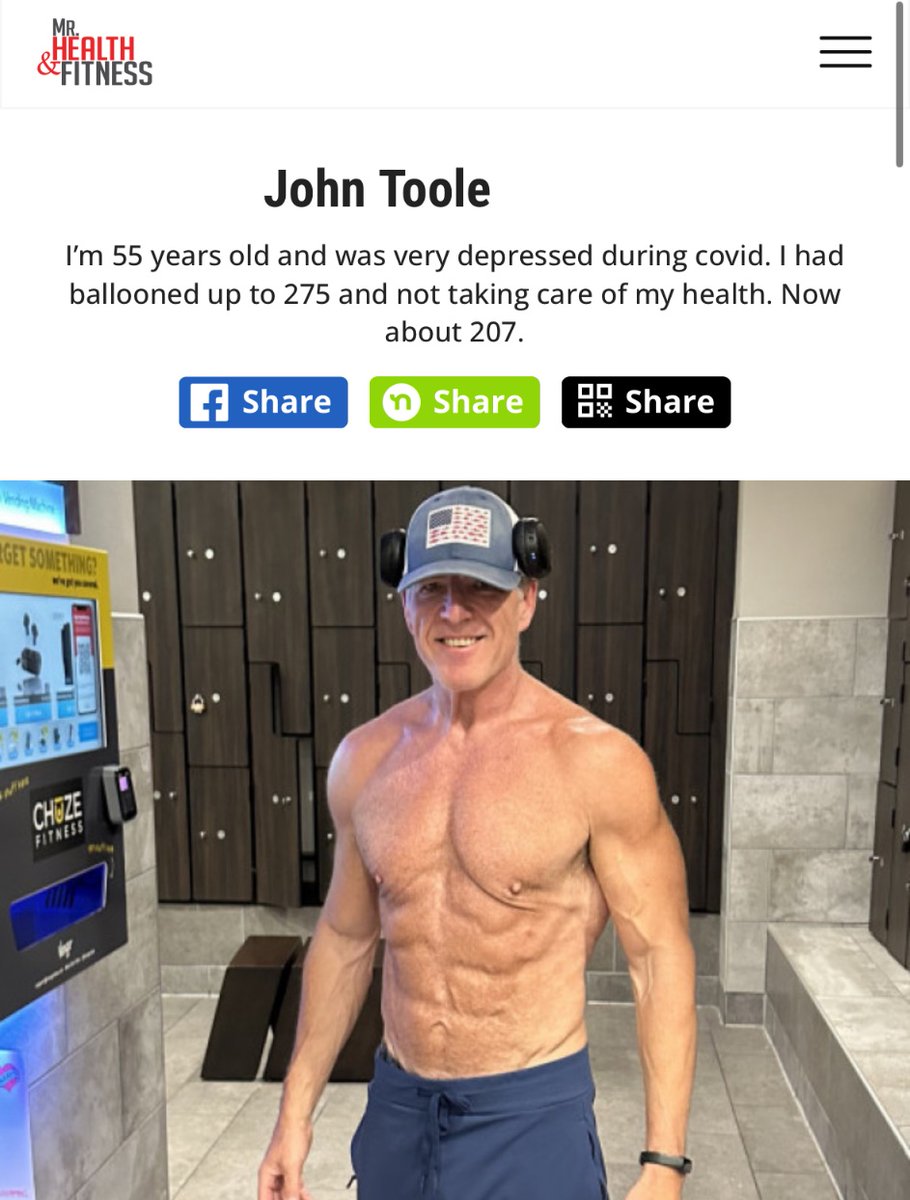 So I signed up for the Mr Fitness contest in Muscle and Fitness Magazine. Please check out the link and give me a vote! Please share if you are so inclined ! Thank you! 🙏 mrhealthandfit.com/2024/john-toole