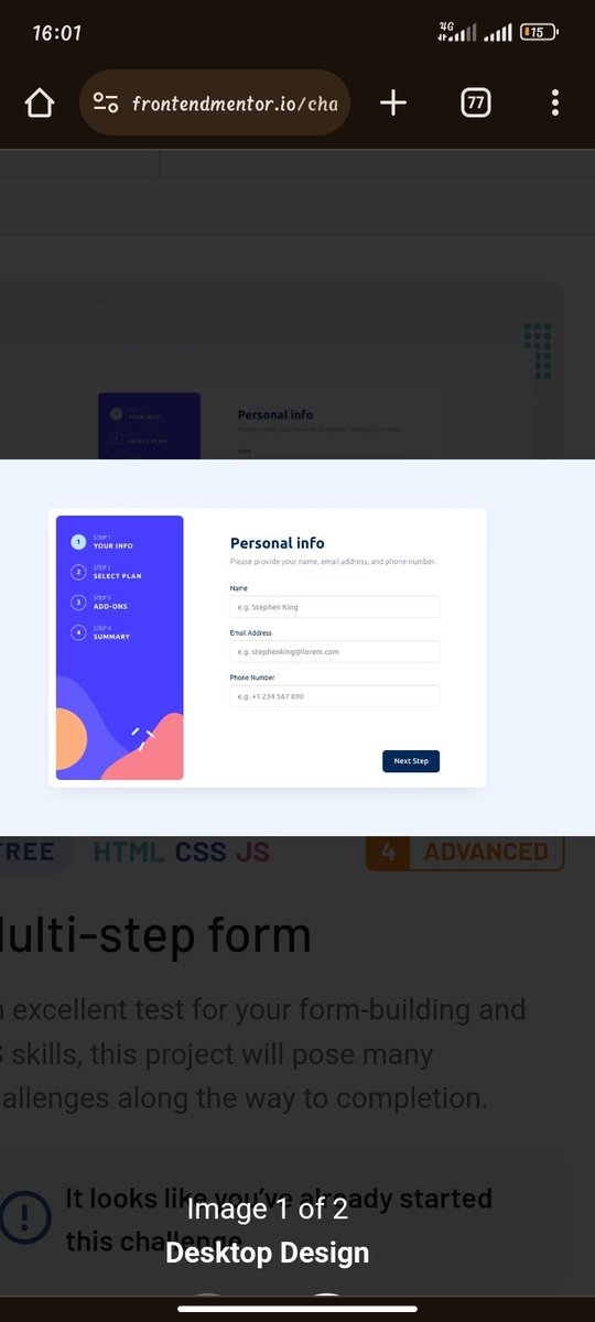 Assumptachinon3's tweet photo. Day 1 of my #15daysofCodeChallenge
today I started with the structuring of the Multiple-step form project I'm working on and the what the end result will look like
@tech_bella
#15dayscontentchallenge
#HTTACohort9 #hertechtrailacademy https://t.co/r4CmRKpYQB