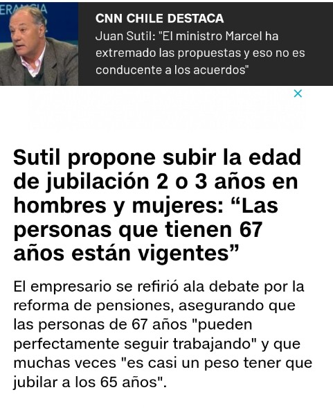 Juan Sutil propone subir el porcentaje de pensión a los jubilados  hombres y mujeres para que así a los 65 años puedan disfrutar viajando por el mundo. 

#SutilYLaCTM

@JuanSutilS 
@24Horas_TVM 
@MuchoGustoMEGA 
@tudia_13 
@ContigoCHV 
@BuenosDiasTVN