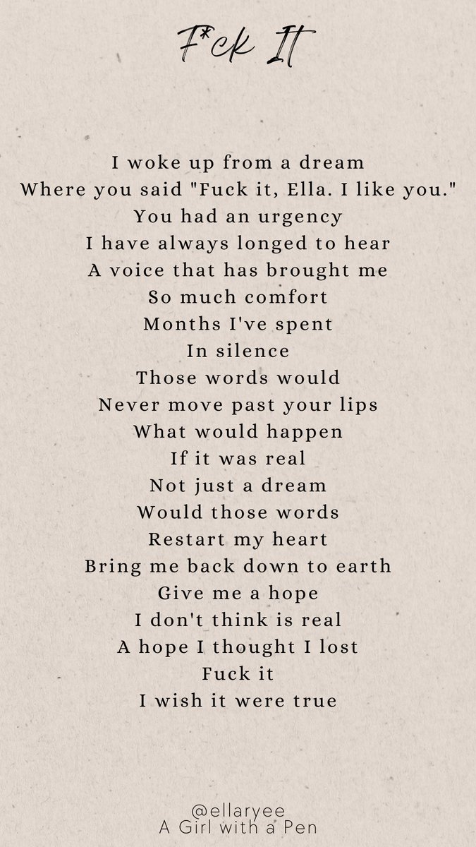 F*ck It 
#poetry #poetrycommunity #poetrylovers #TTPD #poet