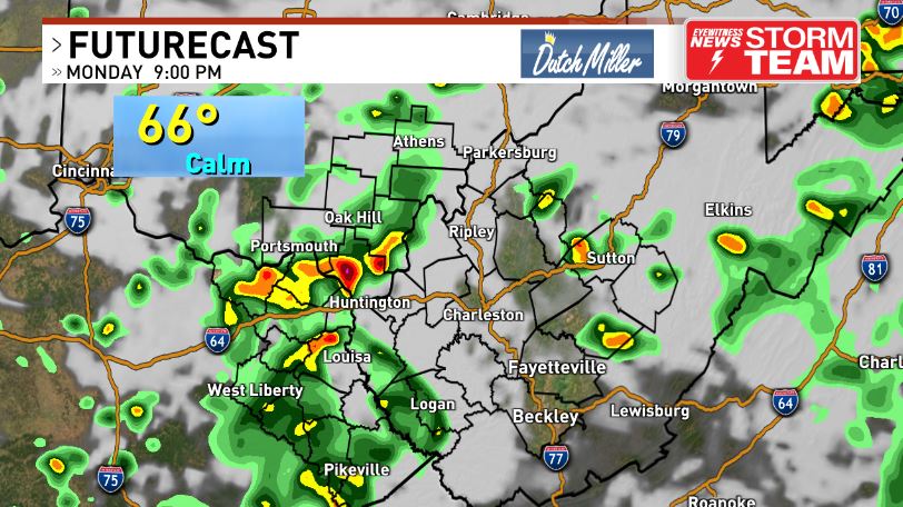 Should see another uptick in showers/storms this evening, initially along and west of the Ohio River through sundown. Late evening that will shift into the Kanawha Valley before fading overnight. Locally heavy rain/lighting with this activity. Fog overnight.