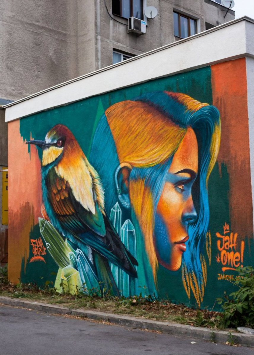 #streetart. #urbanart. #mural
By : FaunaGraphic ( Sarah Yates ) &amp; JahOne