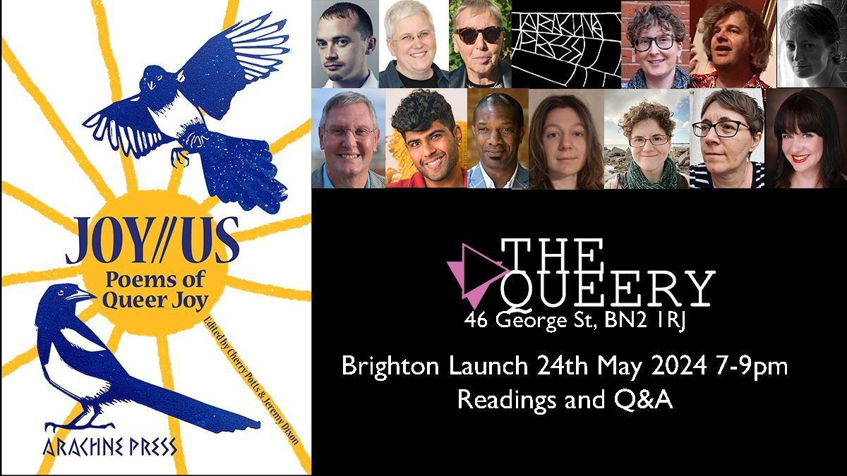 Updated my LinkTree (in bio), to include some launch dates for Joy/Us the queer joy poetry anthology from @arachnepress. Coming to Roundtable (Brixton), The Queery (Brighton), and National Poetry Library (Waterloo). Dates, details, and tickets via the links. Come thruuuu ❤️🙏🏾