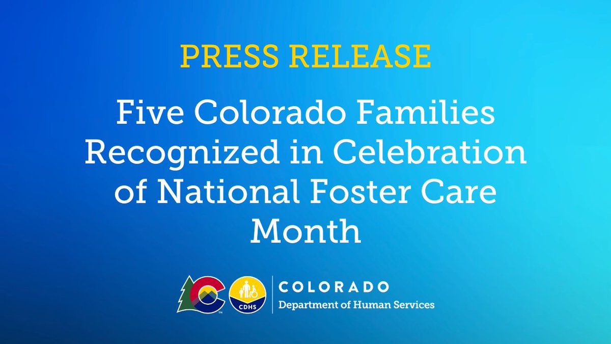 To mark National Foster Care Month and encourage more Coloradans to become foster parents, the CDHS recognized five foster families during a luncheon at the Denver Museum of Nature and Science on Saturday, May 4. Read our press release here >>> bit.ly/3wejN8h