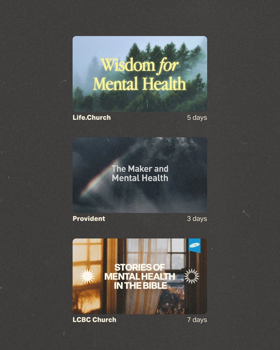 Struggling with mental health can feel isolating at times, but you weren’t meant to walk through this alone. Start one of these Plans with someone in your life and watch how God starts to speak to you through His Word.
