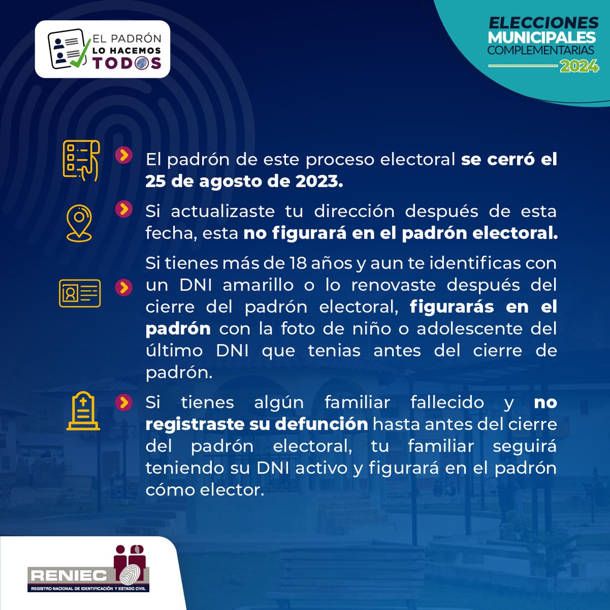 ▶️#Cajamarca | Para los residentes en Pión (Chota) y Ninabamba (Santa Cruz), este 26 de mayo se realizarán las #EMC2024.🗳️ ☑️Esta información debes conocer.