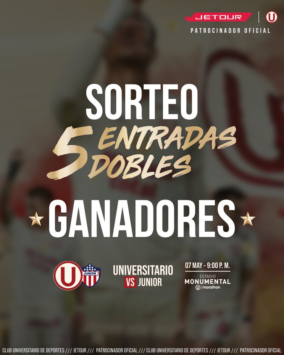 ¡Conoce a los ganadores del partido de mañana! 🤩💛 -Jean Contreras -Juan Manuel Bazán -Juan Delgado -Edwin Frank -Kelly Oscco Atentos a su bandeja de mensajes, donde recibirán las instrucciones detalladas para obtener sus entradas.✨