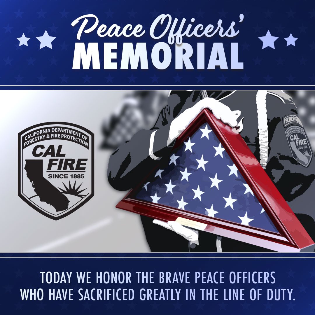 Each May, we honor fallen peace officers at the CA Peace Officers’ Memorial Ceremony in Sacramento. Designated by President Kennedy in 1962, May 15 is National Peace Officers’ Memorial Day. We pay tribute to their bravery and sacrifice. #PeaceOfficersMemorialDay