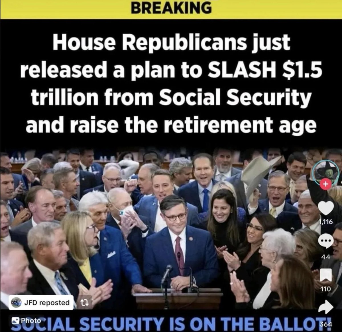 PRO TIP: If you're planning to slash social security AND raise the retirement age so that we have to work until we die, just so that billionaires can buy more yachts... YOU ARE THE FUCKING VILLAIN.