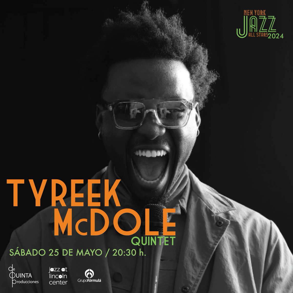 🫵 ¡Sigue la temporada de NY Jazz All Stars by @DeQuintaPro! ⭐️ Vocalista de 23 años, Tyreek McDole ha llamado la atención del público por su notable talento, caracterizado por su timbre aterciopelado e interpretación impecable. 🎟 En la app de Fever y bit.ly/NYJazzAllStars