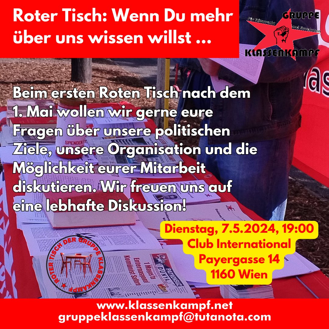 Unser nächstes Treffen - der Rote Tisch: