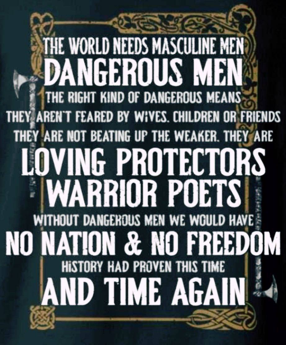 The world needs men.