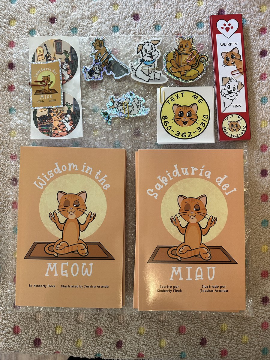 We are packing up a 8 book set in both English &amp; Spanish and some swag as a donation to our pals over at The Catherine Violet Hubbard Animal Sanctuary in Newtown, CT. 🐾💜#catherineviolethubbard