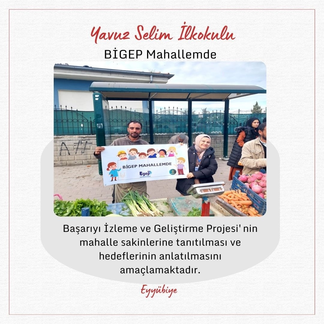 🔴Başarıyı İzleme ve Geliştirme Projesi (#BİGEP) kapsamında, Nisan ayında fark oluşturan ve özgünlüğü tespit edilen iyi uygulama örnekleri…

📍Eyyübiye Yavuz Selim İlkokulu
