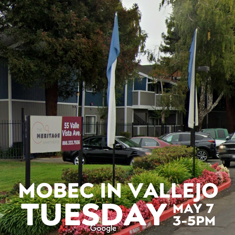 TUESDAY! 
#MOBEC at the Meritage Apartments in Vallejo! 
FREE services: 
👉Diabetes screenings, resources, and education 
👉Blood pressure checks, and more! #DiabetesPrevention #DiabetesEducation #DiabetesAwareness #Prediabetes #Diabetes #type2diabetes