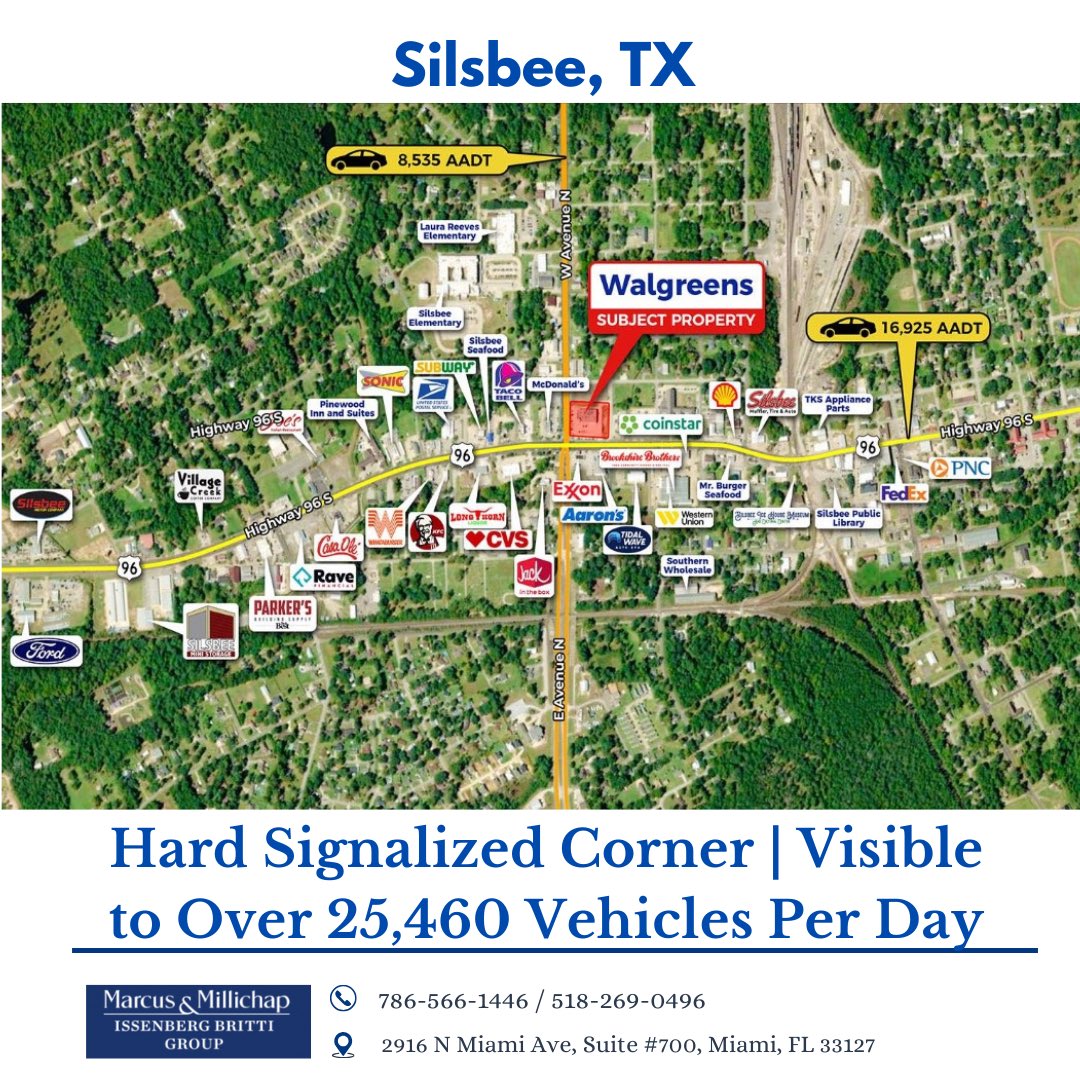 Just Listed! Walgreens
Location: Silsbee, TX
Price: $5,880,251
Cap Rate: 6.35%

Long Term Absolute NNN Lease | Corporate Guarantee (NYSE : WBA)
Hard Signalized Corner | Visible to Over 25,460 Vehicles Per Day
Texas
.
.
#justlisted