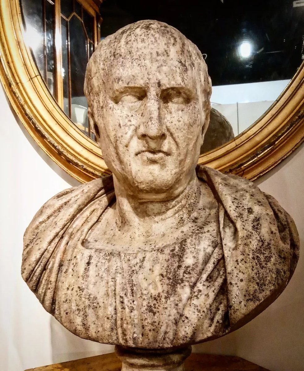 'An unjust peace is better than a just war' Damn right, Marcus. Marble, Italian bust of Cicero. Italian. Weathered, 19th century, HEAVY. #decorativefairbattersea