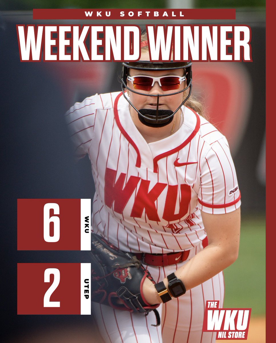 What a weekend for @WKUSoftball taking down UTEP Friday and Saturday ‼️‼️ Shop🔗: wku.nil.store/collections/so… #GoTops