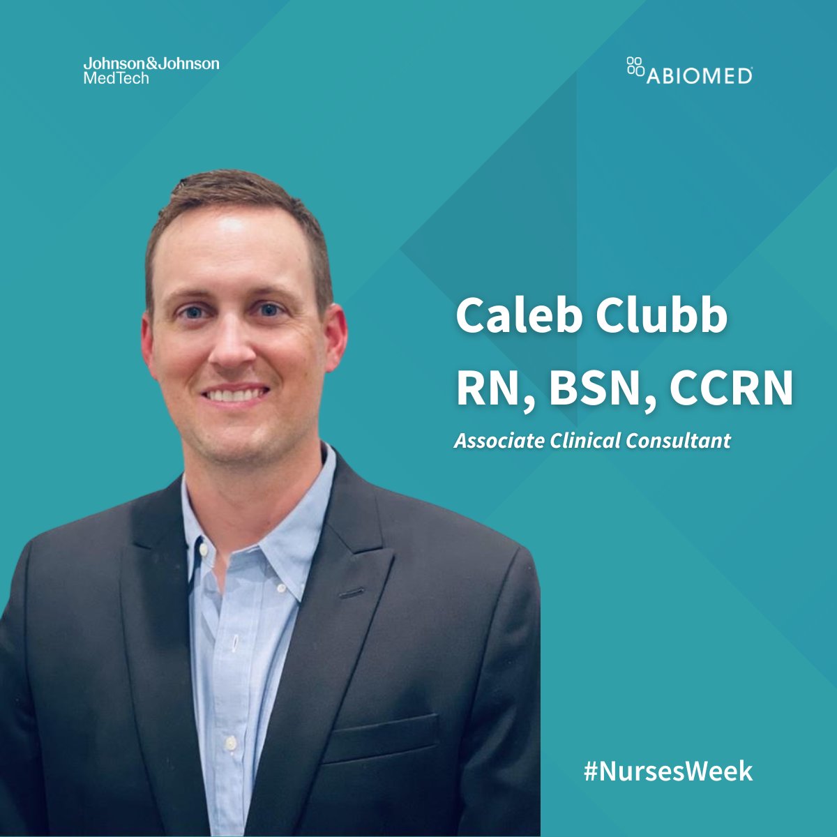 Happy #NursesWeek to all of the exceptional nurses who put #patientsfirst every day. 

To kick off a week of spotlighting just a few of the many great nurses at Abiomed we're featuring Caleb Clubb, RN - one of our dedicated associate clinical consultants.