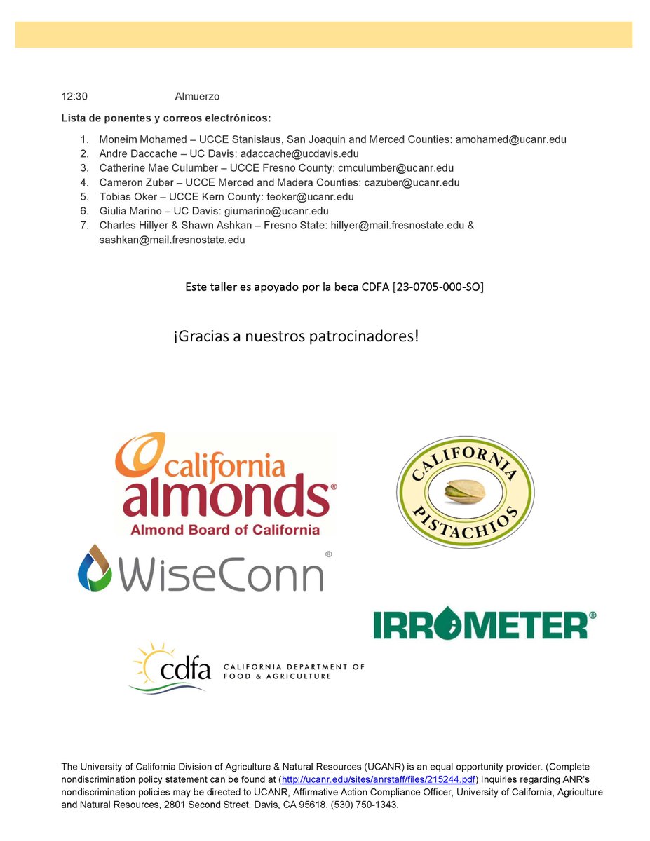 Young Orchard Irrigation and Nutrient Management Workshop - Modesto on May 9, 2024. Register: ucanr.edu/orchardsmodesto