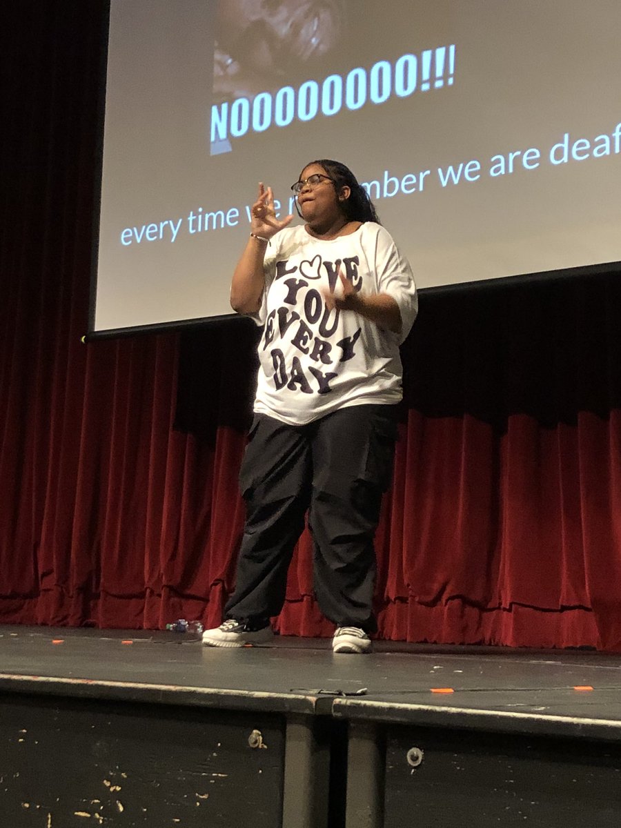 Three of our students did a phenomenal job presenting Myths and Misconceptions about Deafness to the NNHS community on Deaf Culture Day 🤟🏼 #deaf #hoh #dhh #newton #newtonma #deafcultureday #studentleaders #capscollaborative  #schoolprogramforthedeaf #nnhs