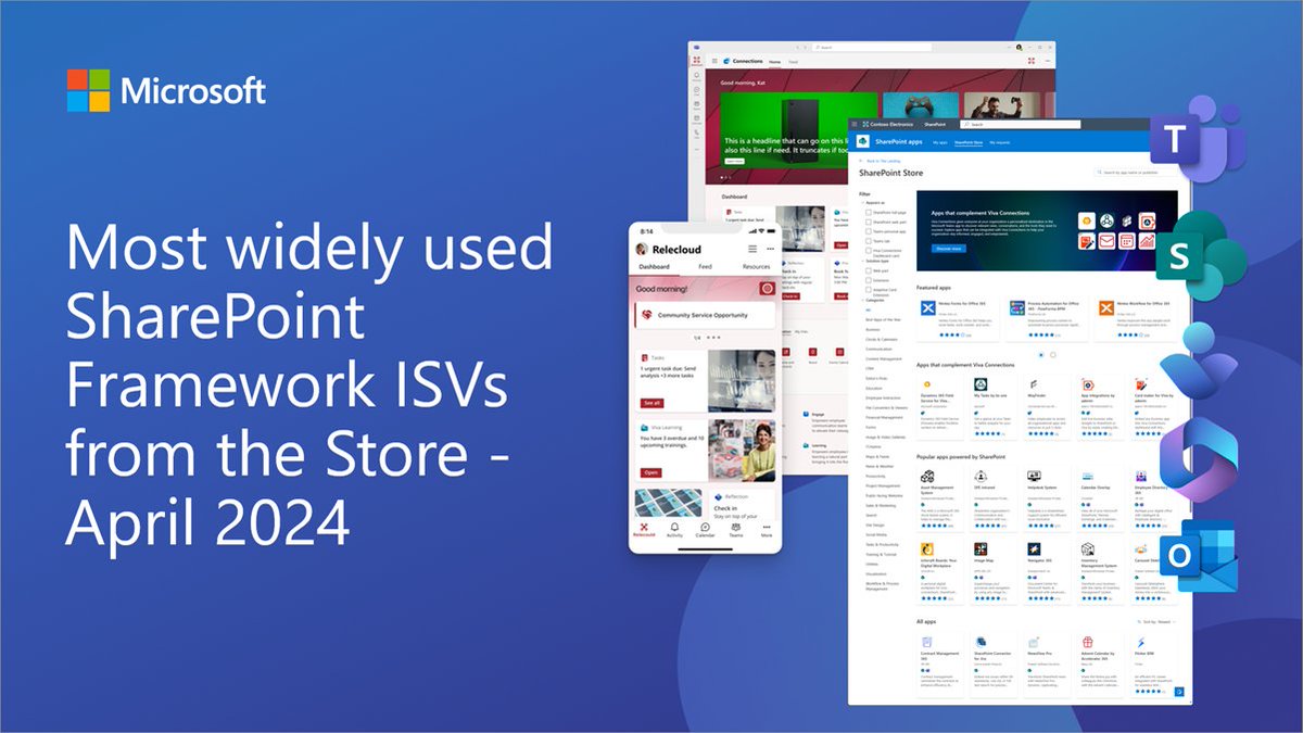 🎖️ Top 10 most used SharePoint Framework solution ISVs in the store - April 2024

• Continuous growth on usage
• More innovation in the roadmap
• Solutions for #MicrosoftTeams, #MicrosoftViva and #SharePoint

📝 See the list → msft.it/6012YpTss

#SPFx #Microsoft365dev