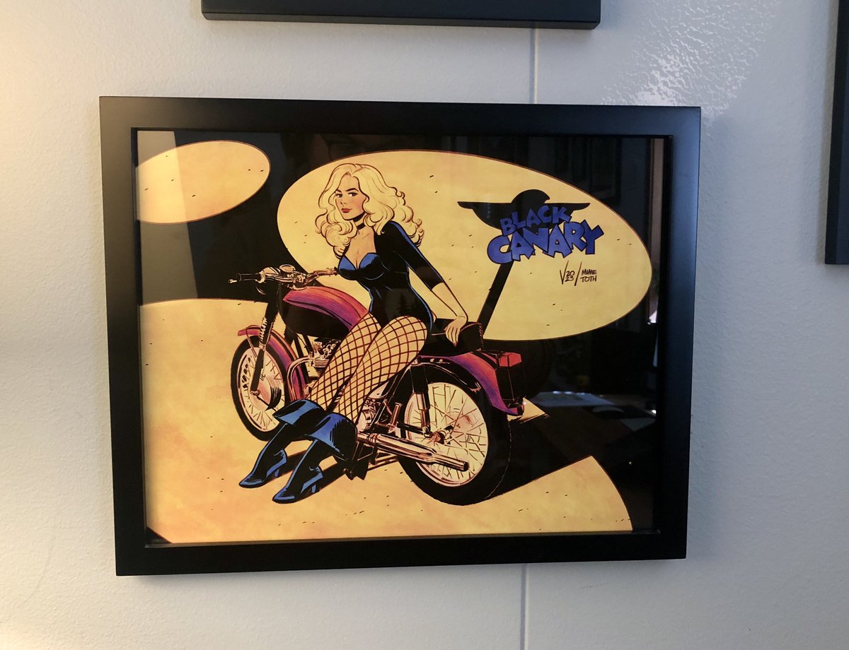 Just got this great Black Canary by @almosthomefree up on the wall in the office. Thanks so much, Nikolej!