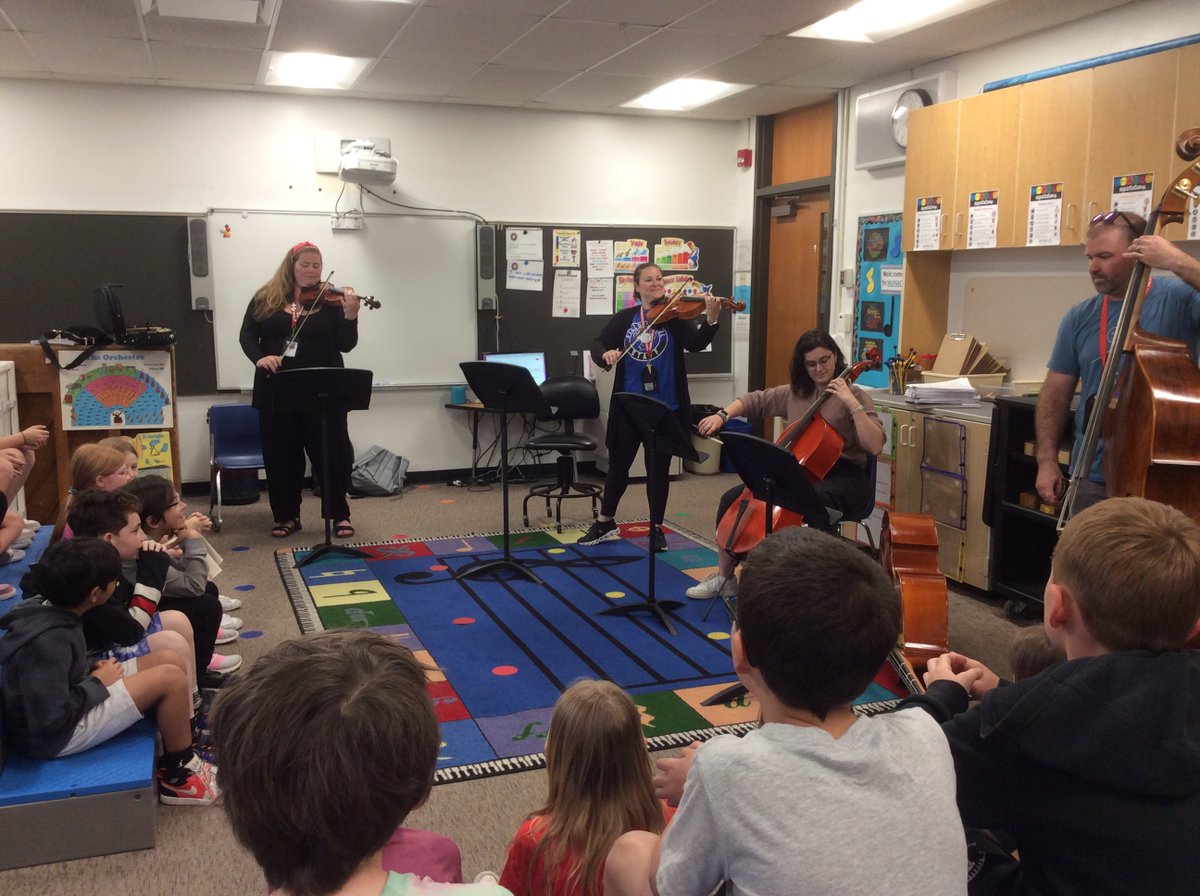 Field 3rd and 4th Grade students have been thrilled to have our Band and Orchestra teachers visit our classes this week! <a href="/EmersonMusicD64/">Emerson Music D64</a> #d64music