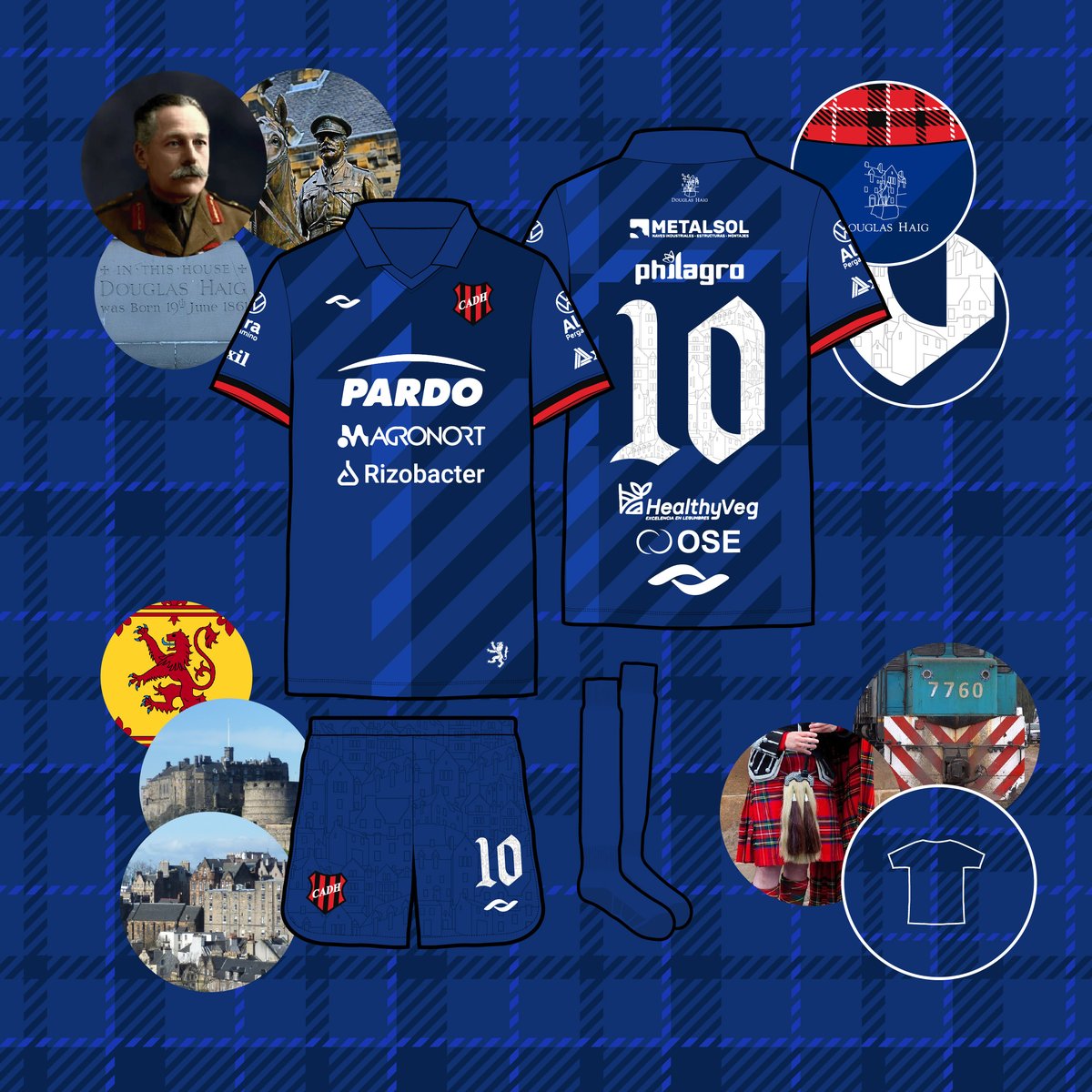 🏴󠁧󠁢󠁳󠁣󠁴󠁿C.A. Douglas Haig - Cuarta Camiseta 2024 - <a href="/DiegoBarceloDH/">Diego 🚂🇹🇹</a> + <a href="/seidel_uy/">seidel</a>

La tradicional trama escocesa es la base de este diseño, junto a detalles en referencia a la arquitectura de Edimburgo. 
Por otro lado, esas diagonales se vinculan con el origen ferroviario del club.