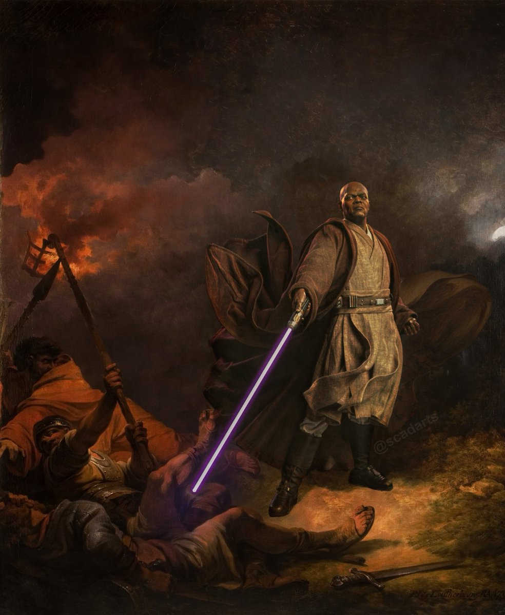 Shatterpoint

And I will strike down upon thee with great vengeance and furious anger….wait wrong movie 

Based on the new @collectsideshow Mace Windu statue

Original was The Betrayal of Christ by Philippe James De Loutherbourg

#starwars #macewindu @SamuelLJackson