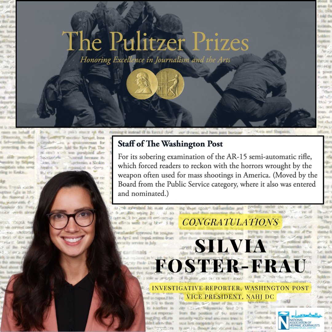Our vice president @SilviaElenaFF is a 2024 Pulitzer Prize winner! Congrats to Silvia and her team at The @washingtonpost