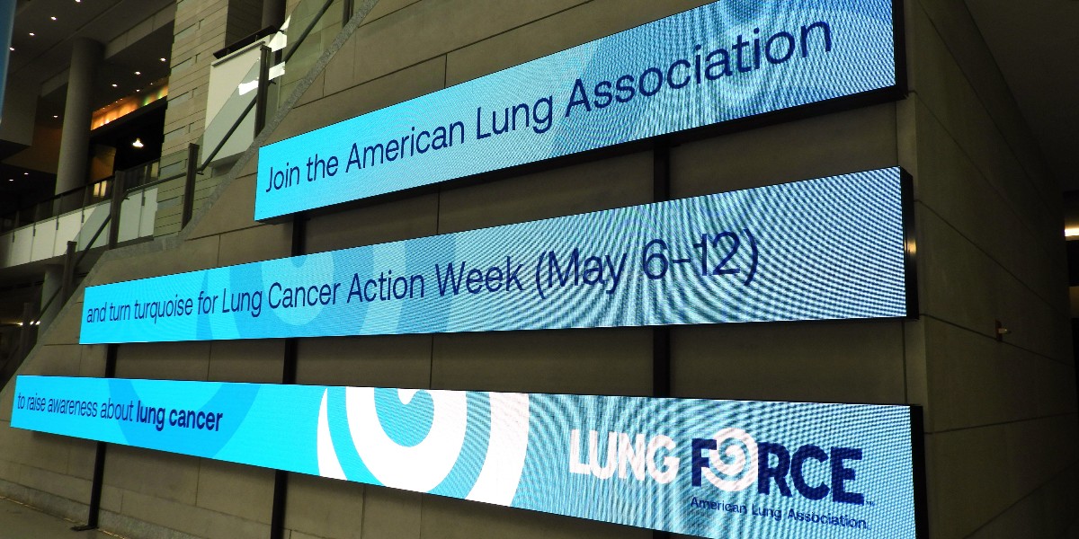 It's time to paint the town turquoise! 

May 6-12 is the @LUNGFORCE #TurquoiseTakeover Week & the #PAConventionCenter is proud to help raise awareness about #lungcancer.

Visit lungforce.org to learn how you can help end lung disease.

#LungCancerActionWeek #LUNGFORCE