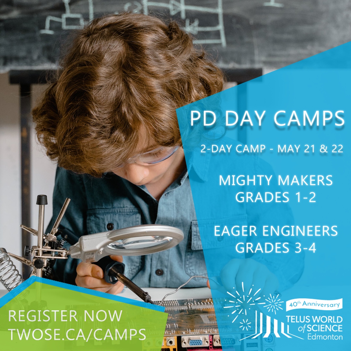 🌟 Hey, Parents! 🌟 Keep your little ones engaged on PD days with our 2-day camp this month on May 21 and 22! 👉 Mighty Makers - Grades 1-2 🧐🔍 👉 Eager Engineers - Grades 3-4 🧑‍🔬 Book now at twose.ca/camps