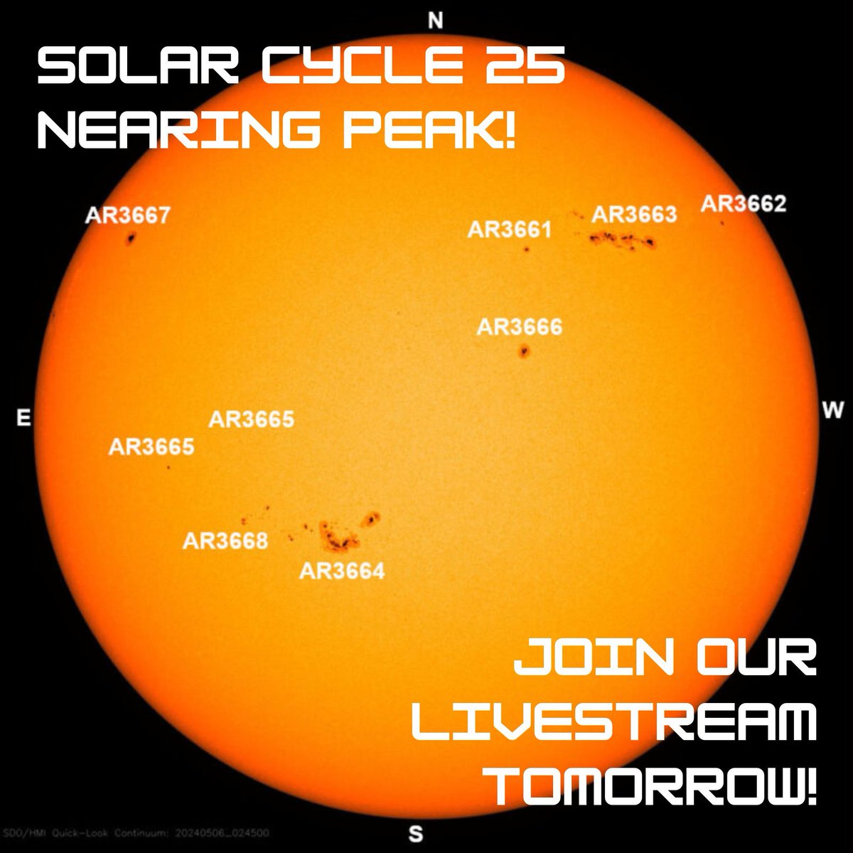 Submit your questions! 🙋 The sun has been blasting off multiple X flares over the past few days. Is Solar Cycle 25 reaching a peak? We'll be speaking with heliophysicist Dr. C. Alex Young during our livestream tomorrow at 5:30pm CDT. ☀️ Watch here! youtube.com/watch?v=xrypqL…