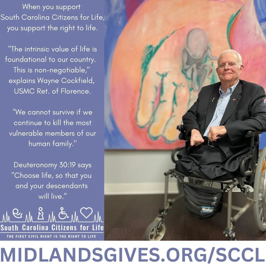 When you support South Carolina Citizens for Life on May 7 you support the right to life. midlandsgives.org/sccl #life4SC #MidlandsGives2024 #savethebabiessc