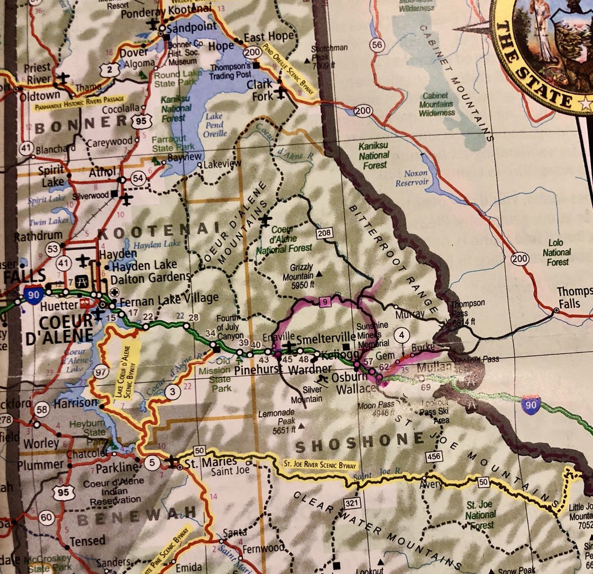 This is where we went roadtripping yesterday. We began at Wallace, ID, found the road (4) snowed in just past Burke, then took (9) to Enaville. There were quite a few white tailed deer & elk. Perfect moose habitat, but we didn’t see any. It is a well established camping area.
