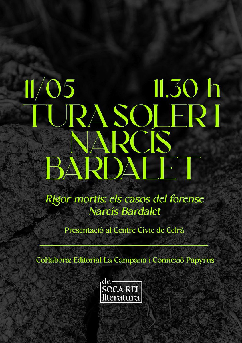 Cap de setmama per emmarcar a la Llera del Ter. Divendres II Certamen Literari Sebas Parra a Bordils. Dissabte al matí Narcís Bardalet i @turasoler a Celrà. Dissabte a la tarda @BarderaDamia a Celrà. I diumenge al matí homenatge a JMa Uyà a Cervià de Ter!