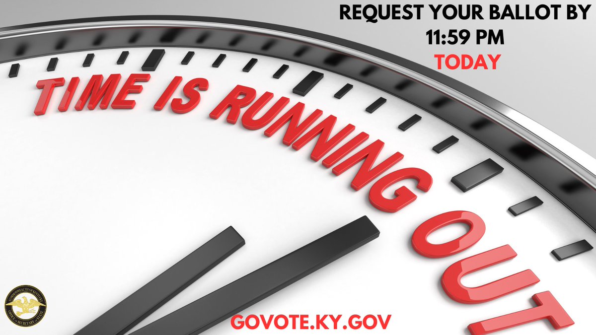 The portal to request your absentee ballot closes TONIGHT. If you qualify, request your ballot at govote.ky.gov by 11:59 PM.