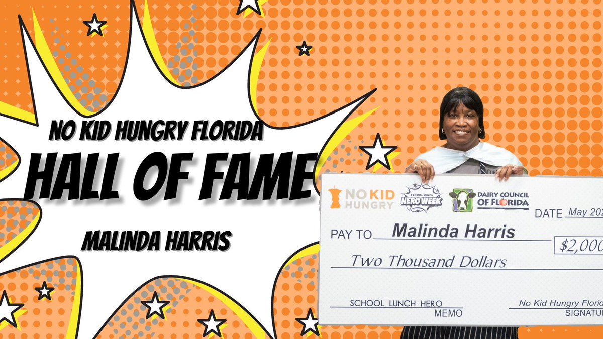 🎉Join us in celebrating Malinda Harris from @LeonSchools ! As one of @FLFNW #SchoolLunchHero Winners, Malinda exemplifies dedication and hard work - ensuring our kiddos are nourished every day. Your impact goes beyond the lunchroom, shaping a healthier and happier future🧡