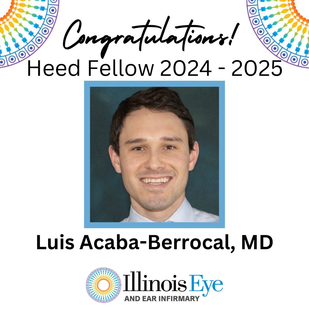 Congratulations to Dr. Luis Acaba-Berrocal for receiving the Heed Fellowship Award! The Society of Heed Fellows is a charitable and educational foundation that provides funding for postgraduate studies in ophthalmology and ophthalmic sciences. #ophthalmology #heedfellowship