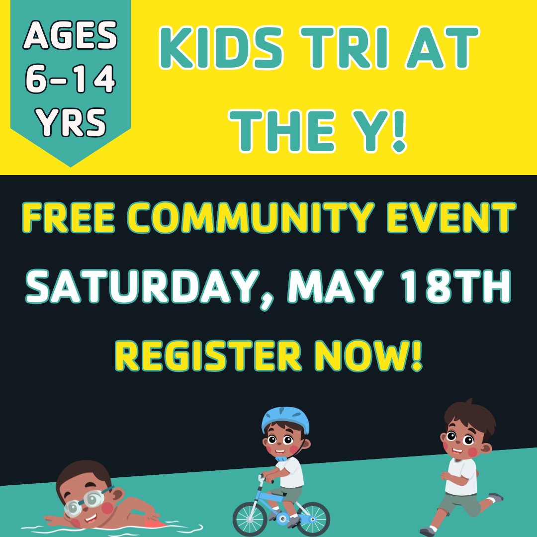 The 19th Annual Kids Tri At The Y will be Saturday, May 18th! The FREE community event is for ages 6-14. Register for your spot! randolphasheboroymca.com/kids-tri-at-th… #raymca #strongertogether #forabetterus #discoveryourY #findyourY #domorein2024