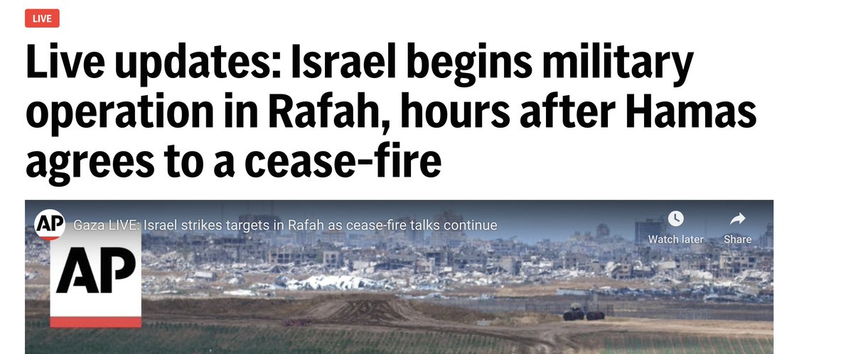 Can we stop saying that Hamas agreed to a cease fire? Hamas agreed to a *proposal* offered by Egypt and Qatar, one that did not agree to the release of hostages, and it's not a deal Israel agreed to. It's pretty obvious that neither Hamas nor Israel really want a cease fire.