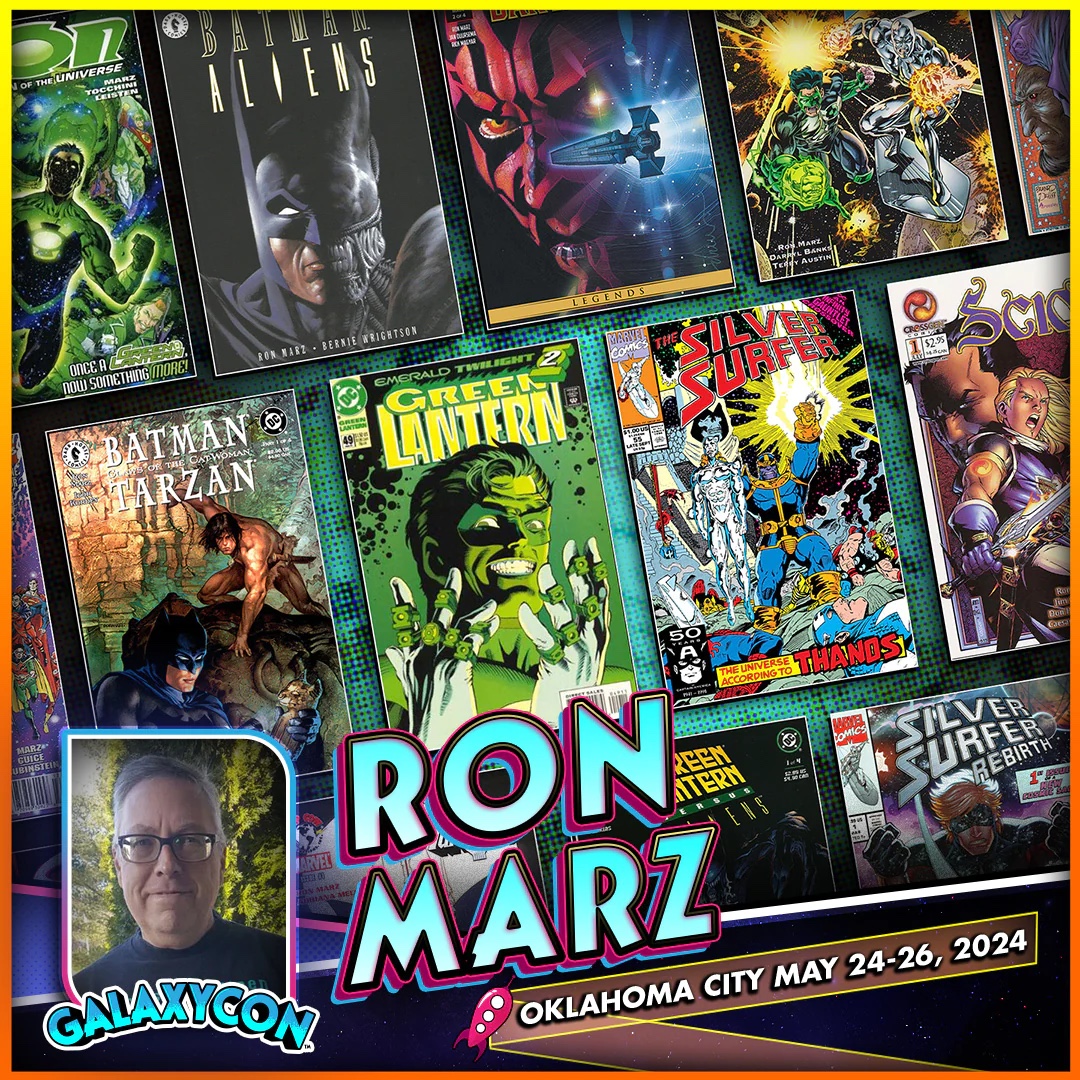 Just 18 days out, people! A MASSIVE lineup awaits you in Oklahoma City Memorial Day weekend, May 24-25-26! @denyscowanart, @ronmarz, and sooooooo many more top creators will be at Galaxycon Oklahoma City! Get you there! Tix and info: galaxycon.com/pages/galaxyco…