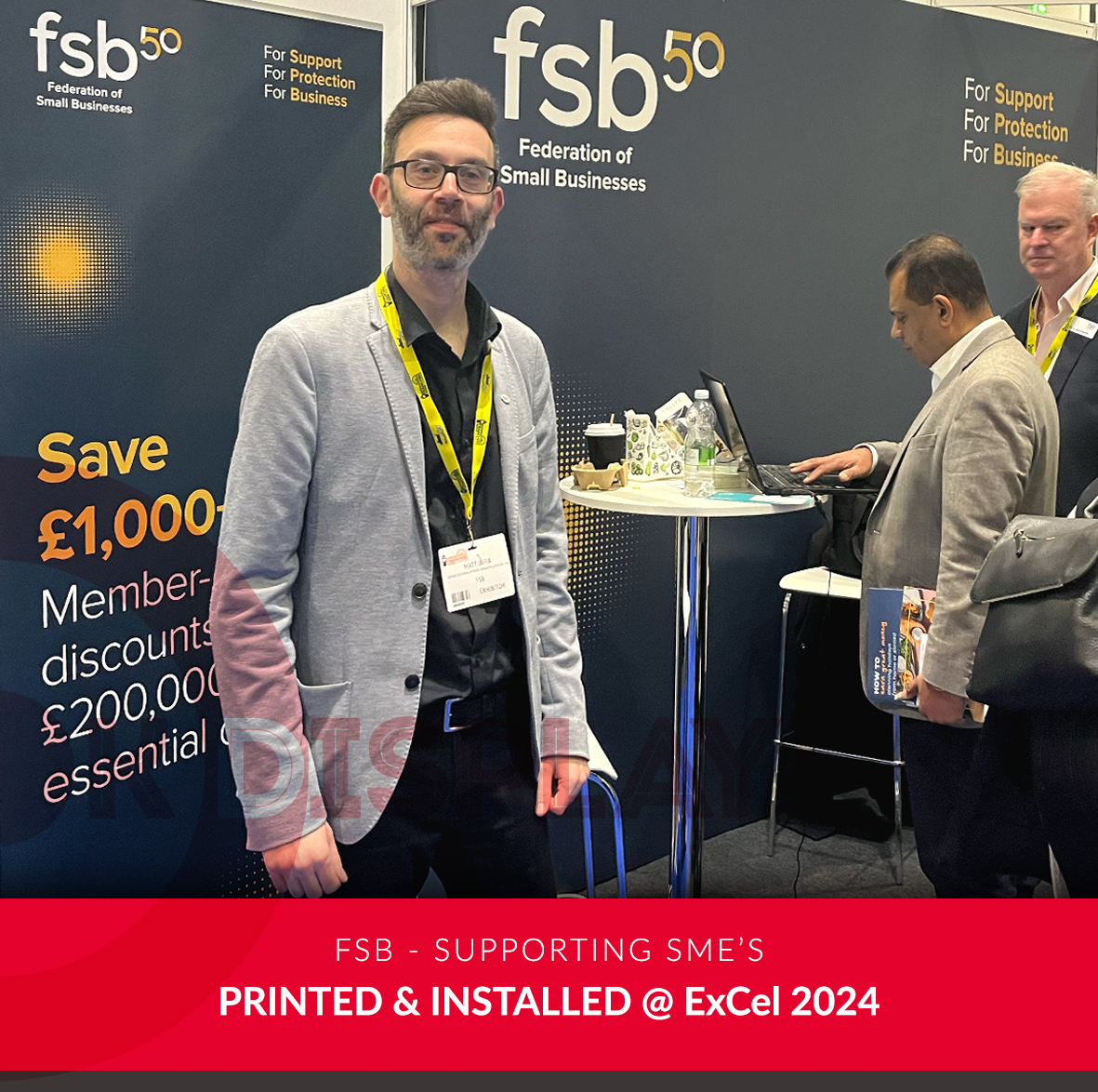 Fab to see <a href="/fsb_policy/">Federation of Small Businesses (FSB)</a> taking a moment to stand proud with the graphics we printed &amp; installed. As an SME ourselves (and member of FSB), its great to be working together #successStory