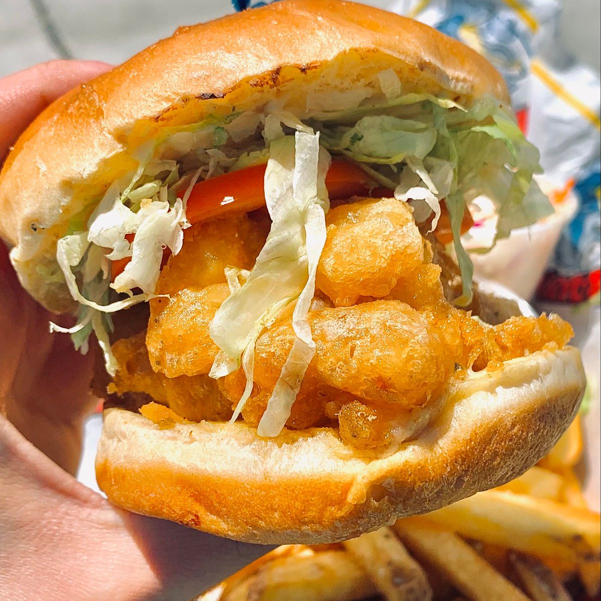 Move over fish tacos… There's a new kid in town 💛⁠
#halibutburger #musttry #thebest⁠
⁠
Soft locally baked brioche bun wrapped around a crispy piece of local Halibut with a smear of house-made tartar sauce and shredded lettuce! ⁠
⁠#barbsfishandchips #yyj