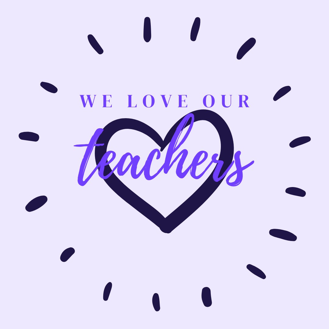 It's Teacher Appreciation Week! 💜

Comment the name of your favorite teacher (bonus points if you share your favorite memory) and you'll be entered to win a $100 amazon gift card! 

#teacherappreciationweek #thankyouteachers