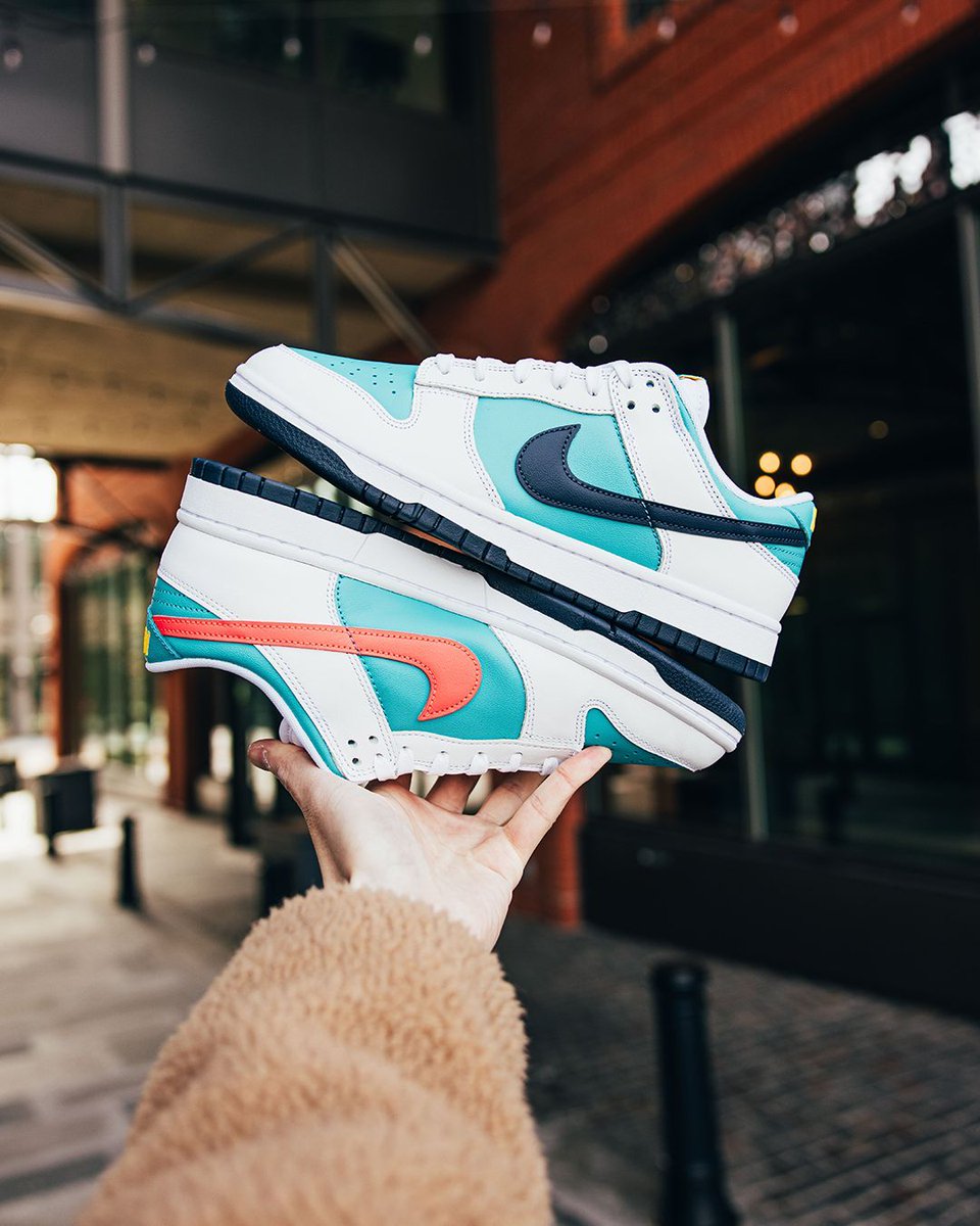 nike dunk low tropical twist on feet